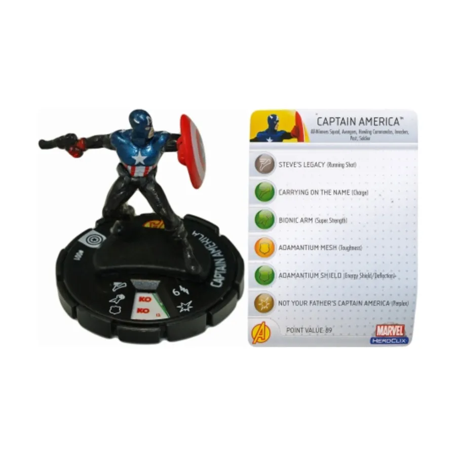 

Капитан Америка № 001, Marvel HeroClix - Captain America - Singles