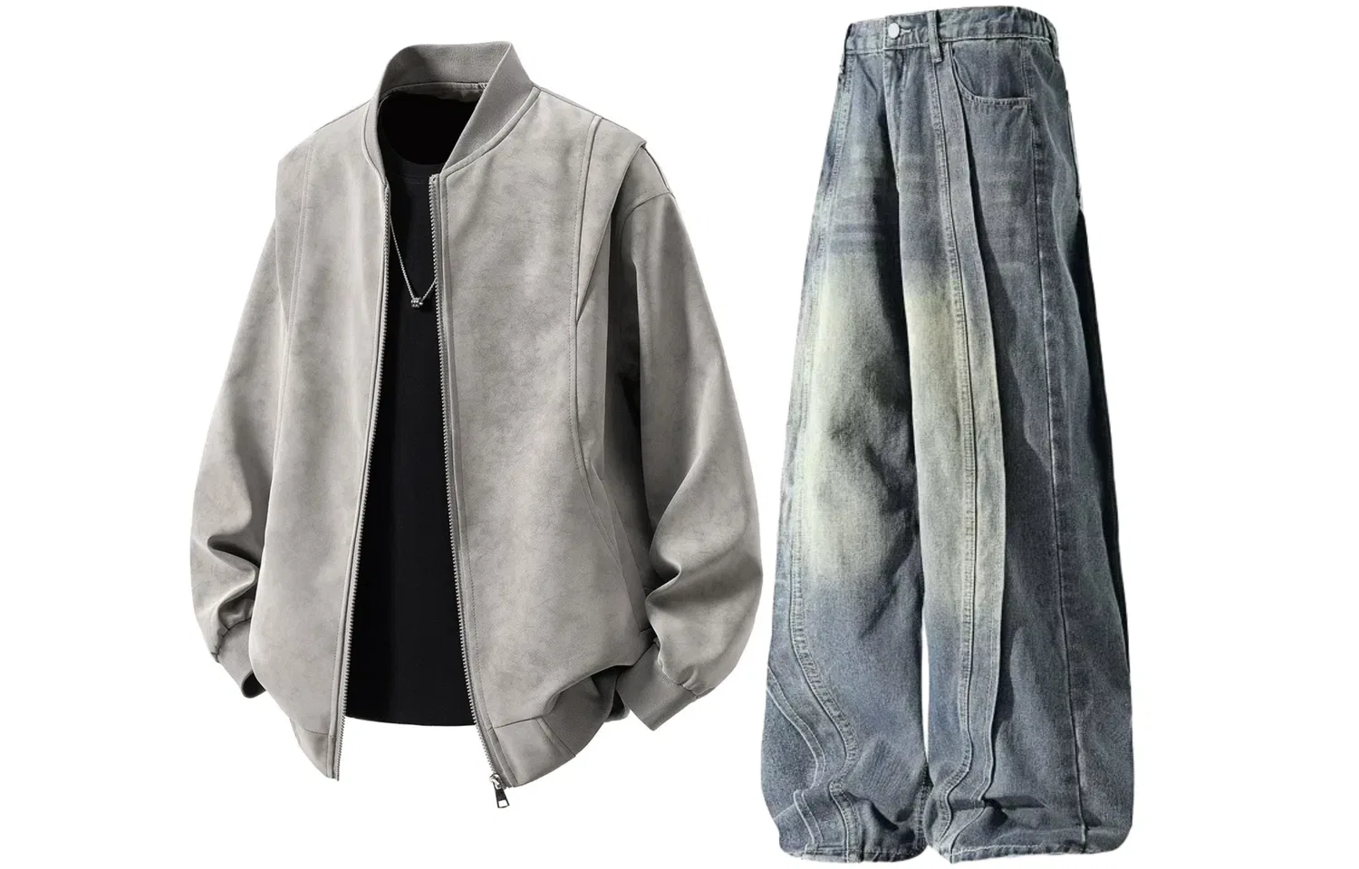 Детский комплект спортивной одежды с воротником-стойкой Black Top+Black Pants GWAF, Black — фото 4