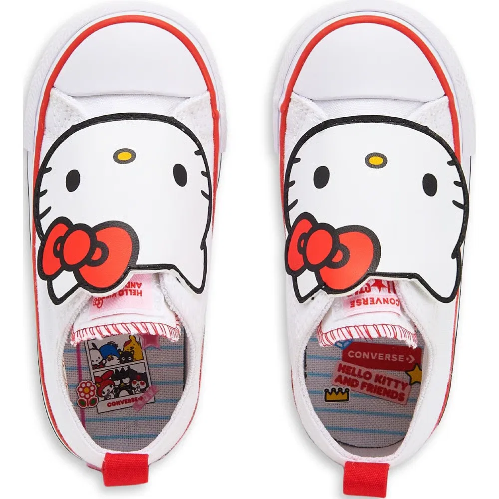 Детские низкие кеды Chuck Taylor All Star с одним ремешком для малышей Converse, White/Hello Kitty — фото 4