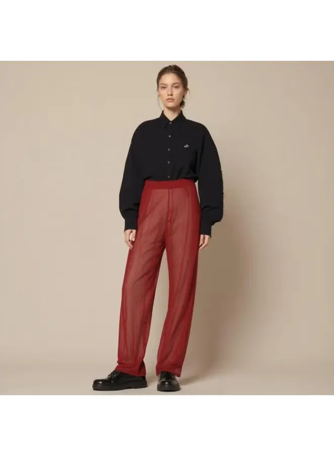 Брюки прямые легкие слегка тянущиеся Zara, красный — фото 2