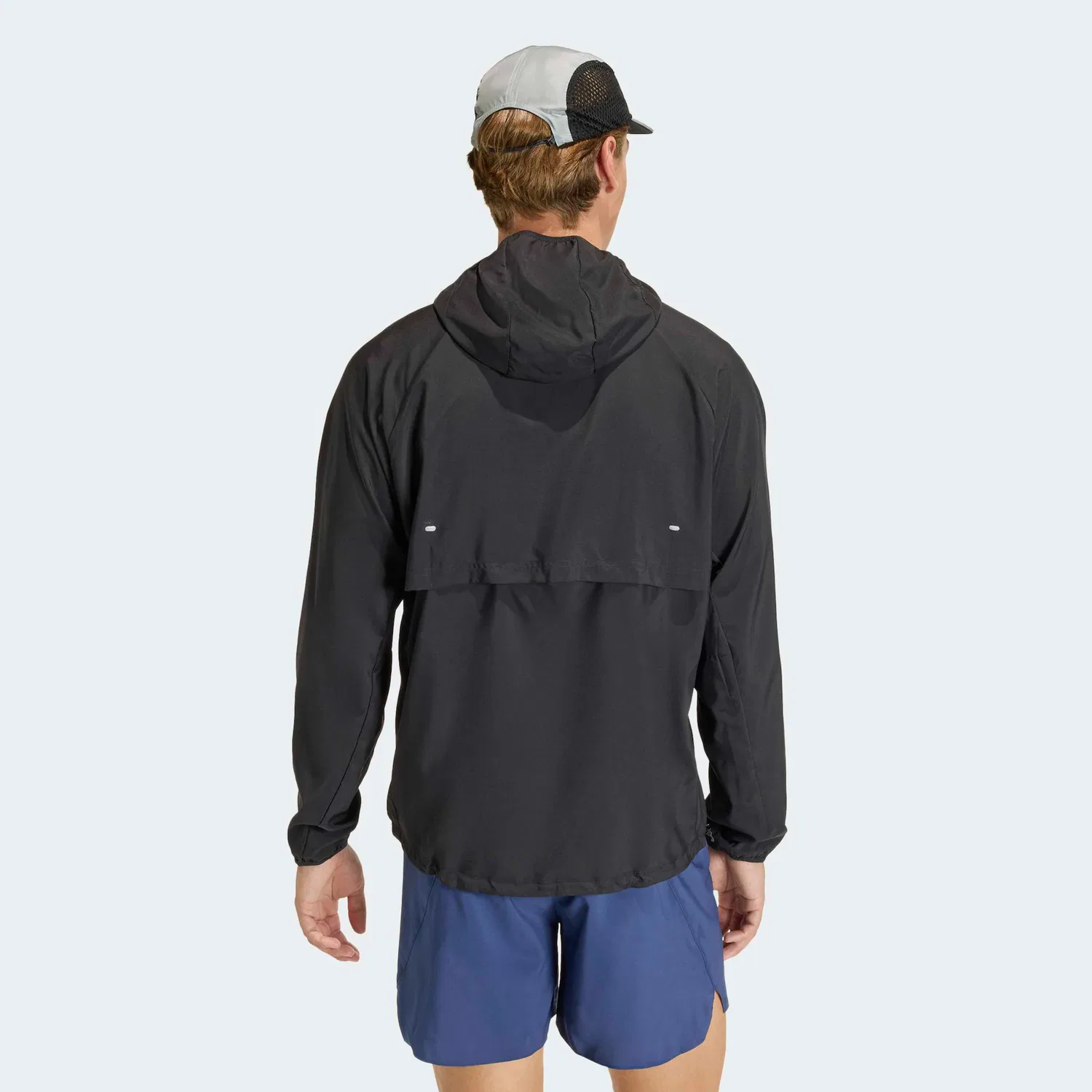 Мужская легкая беговая куртка с капюшоном Adidas Performance, Black — фото 2