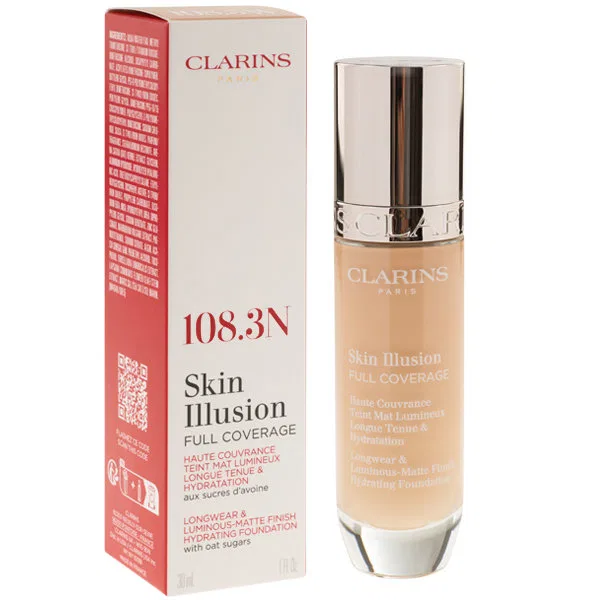 Тональный крем 30 мл полного покрытия Clarins, 108.3N