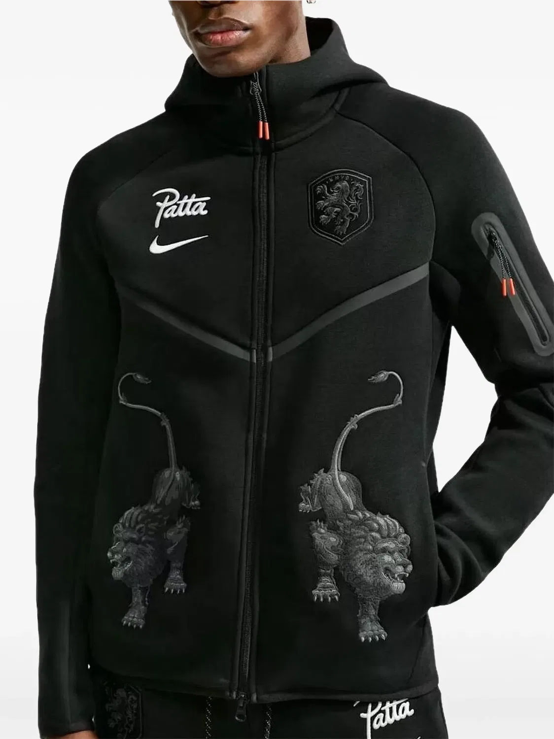 Худи из коллаборации с Patta Windrunner Nike, черный — фото 2
