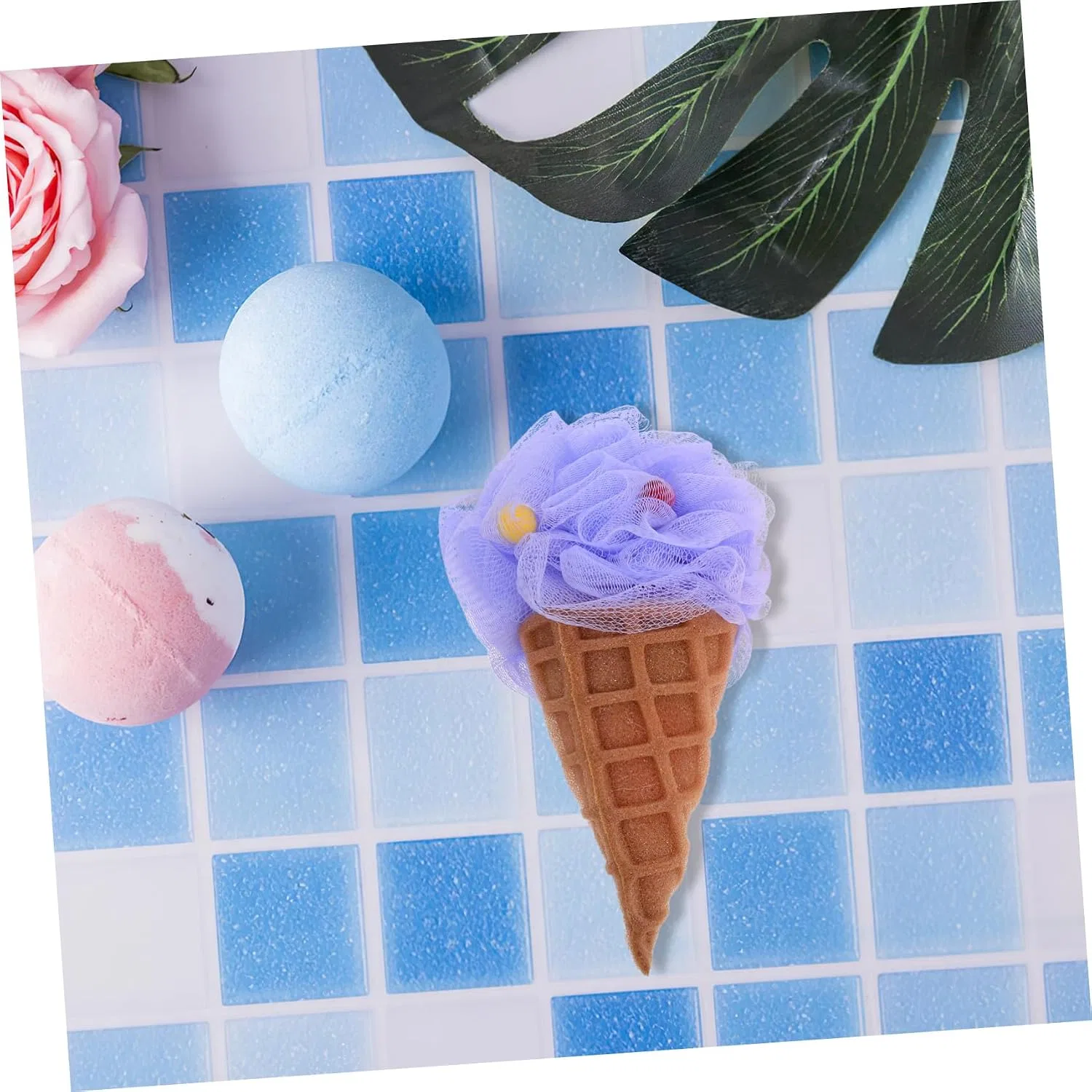 Набор мочалок для душа Ice Cream, 2 шт, ZUNOXAZ, 20x11x11 см — фото 4