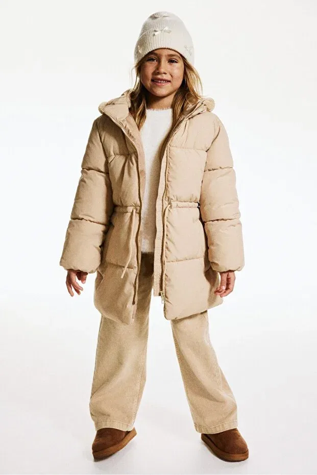 Детское пальто для девочек с принтом H&M, Beige — фото 2