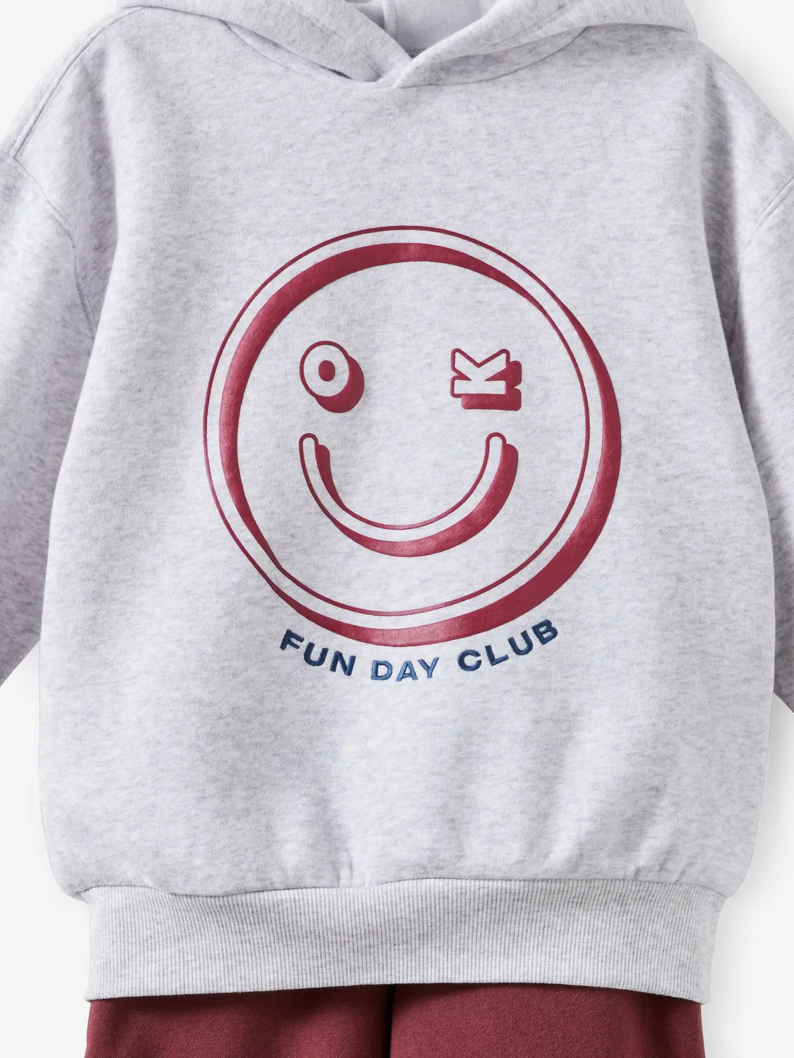 Спортивный костюм Sammy Smiley Face Print Cotton On, серо-бордовый — фото 3