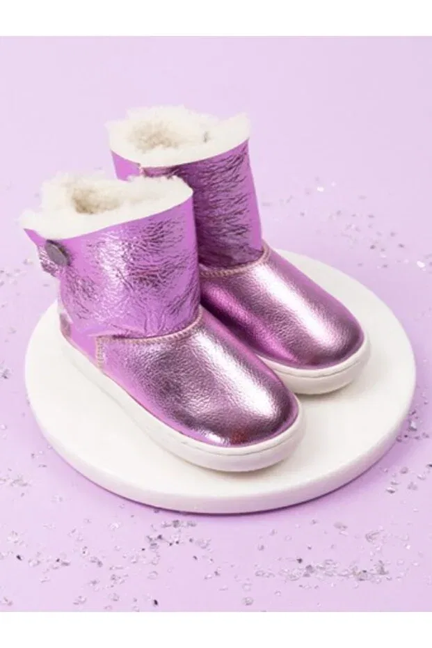 Детские сапоги для девочек с мехом Generic Brands, Pink — фото 2