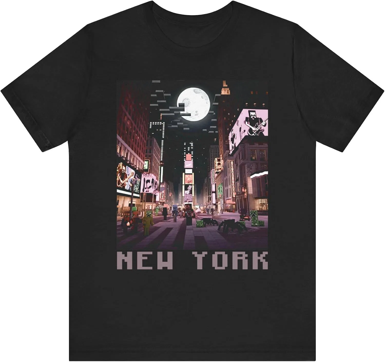 Женская футболка с принтом Times Square New York Bella Canvas 3001, Black