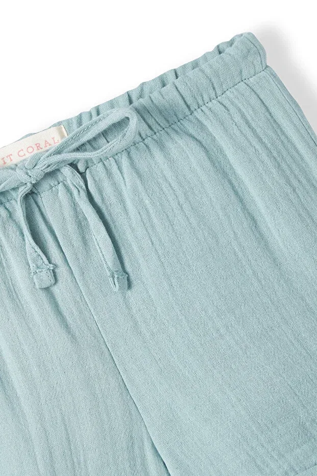 Детские шорты для девочек хлопковые Unisex kids muslin shorts Petit Coral, Turquoise — фото 3