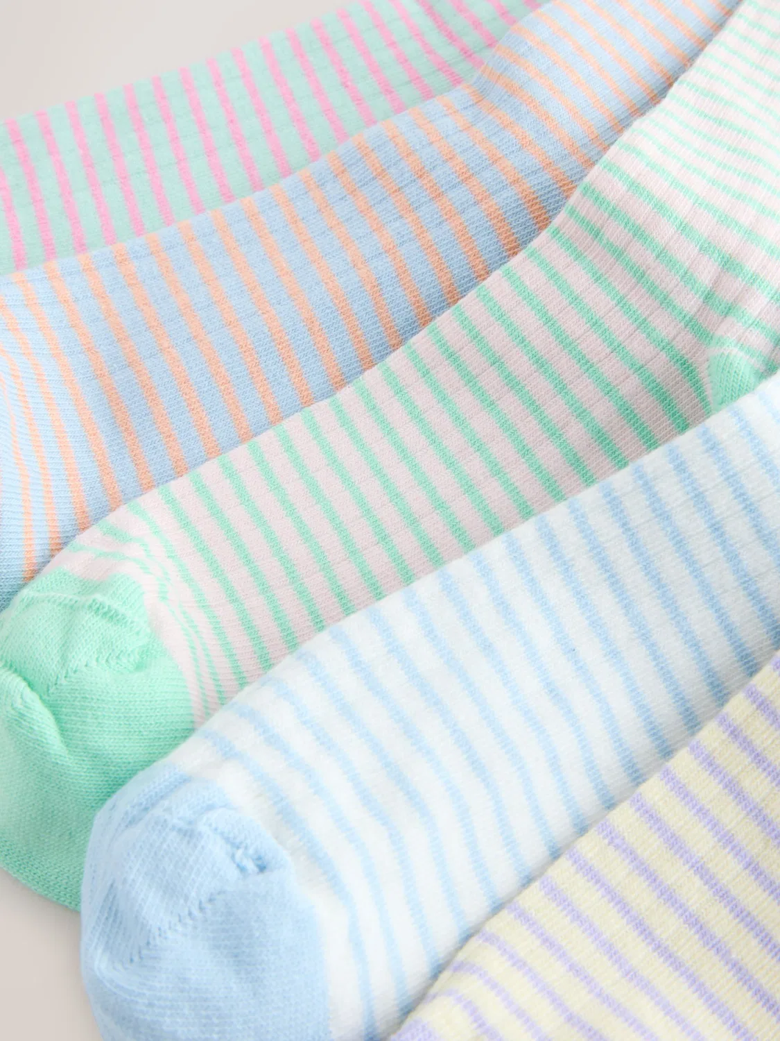 Носки Pastel Stripe Ankle Socks 5 Pack Next, пастельные — фото 3