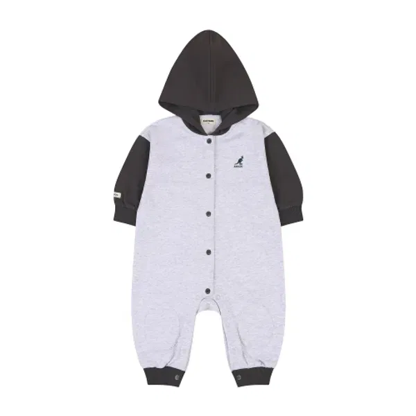 Детский комбинезон с капюшоном Colorblock, rc 0965 Kangol Kids, меланжевый серый