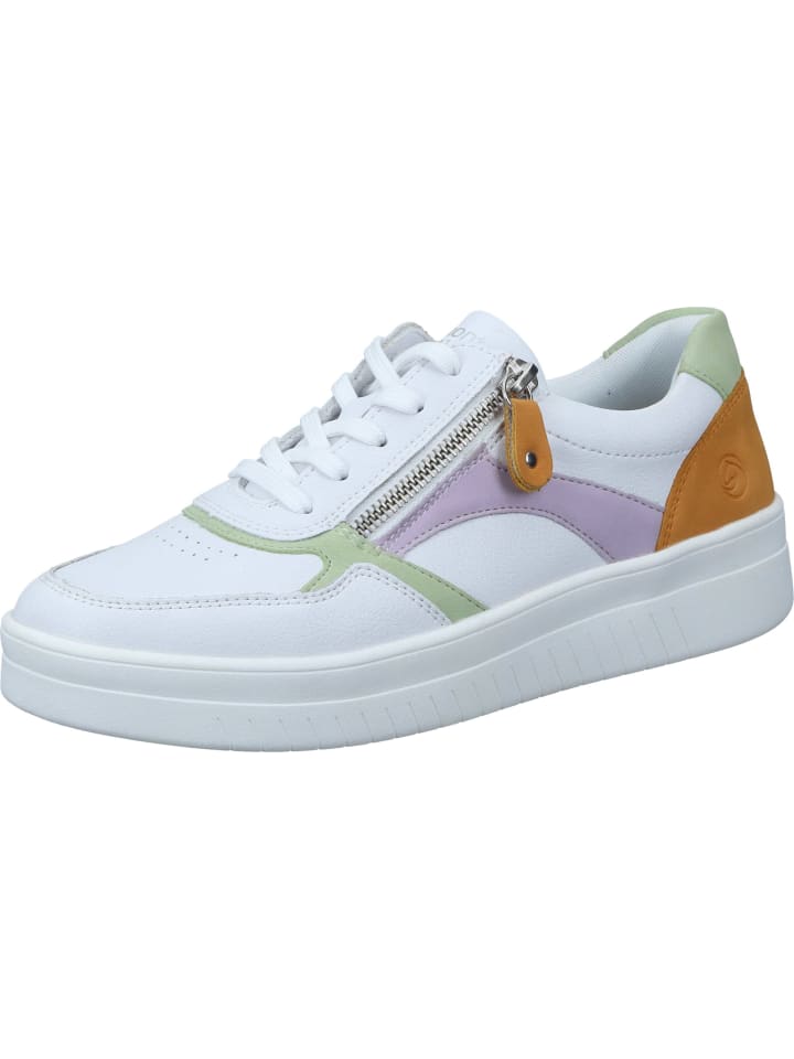 Кроссовки на шнуровке remonte, цвет weiss/lightmint/mauve/mandarine/weiss