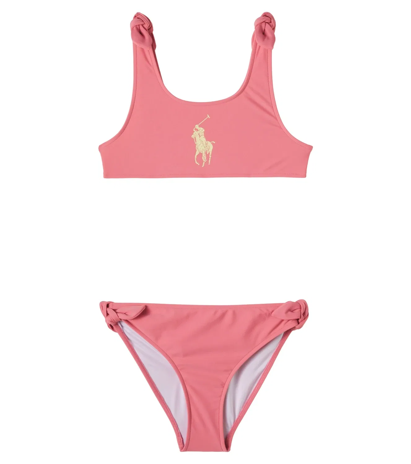 Раздельный купальник с логотипом и бантом Polo Ralph Lauren Kids, розовый
