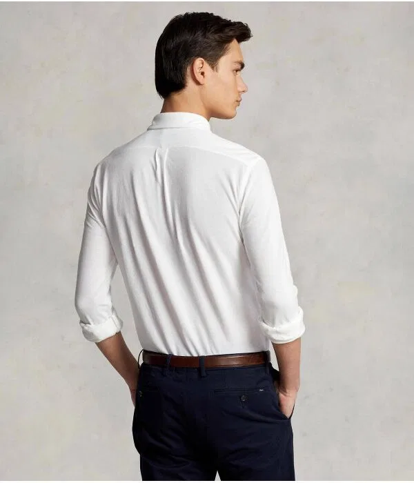 Мужская рубашка оксфорд с длинным рукавом Polo Ralph Lauren, белый — фото 3