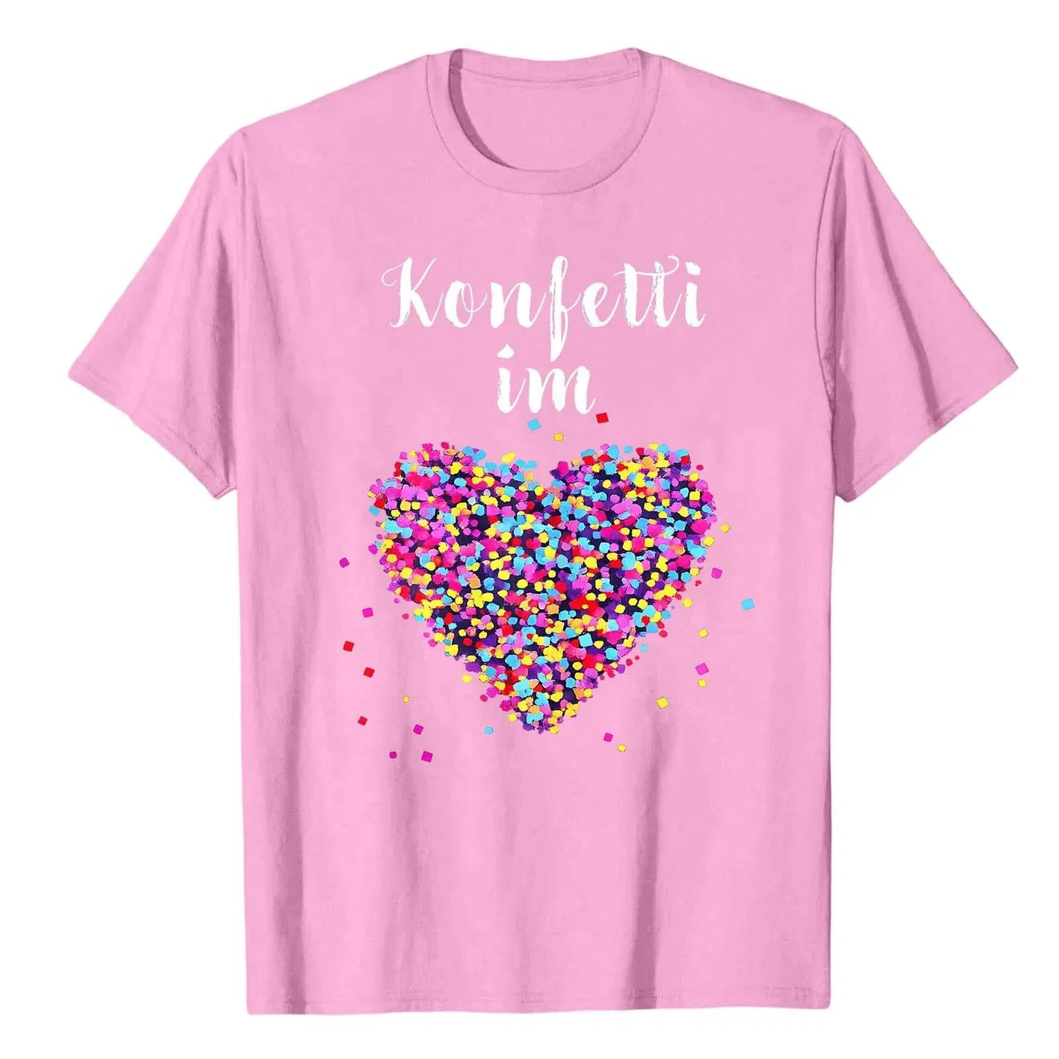 Женская футболка с принтом Confetti Heart Print, Pink-d — фото 3