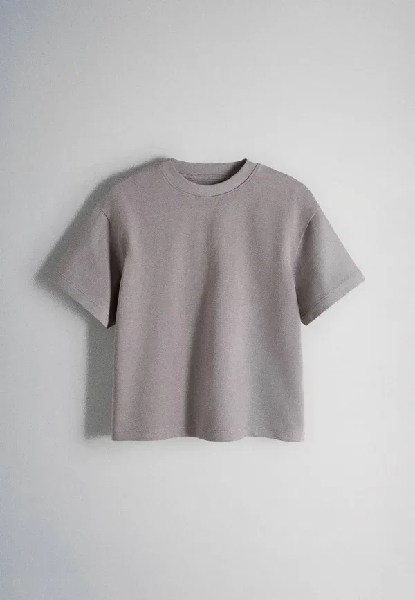 Футболка хлопковая Basic T-shirt The Set, Brown, Grey, черный/коричневый/серый — фото 3