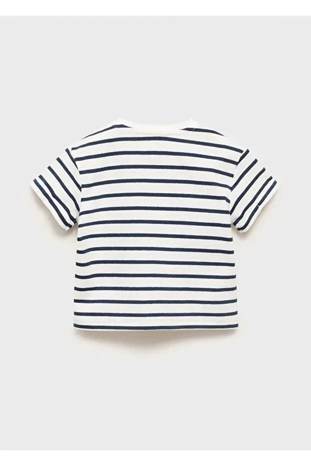 Детская футболка с принтом Mango Baby, Navy Blue — фото 4