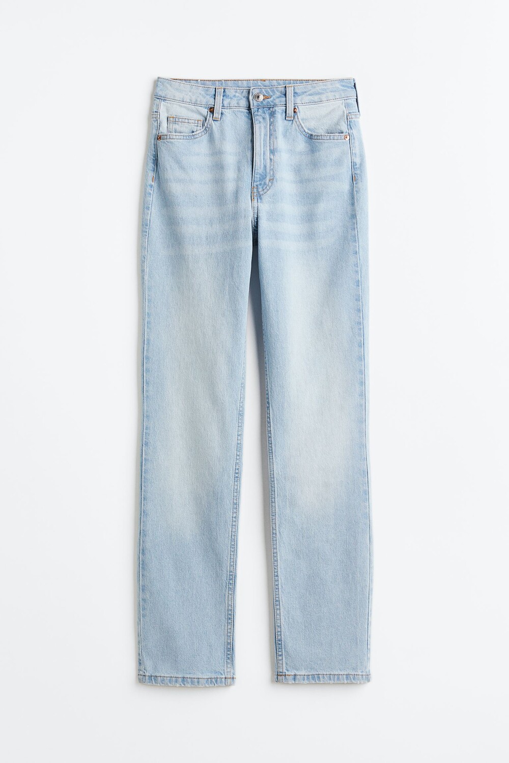 

Джинсы H&M Vintage Straight High, голубой, Серый, Джинсы H&M Vintage Straight High, голубой