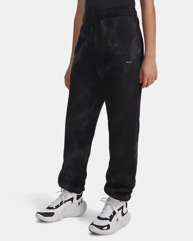 Детские штаны на флисе с начесом, внутренний шов 63,5 см, UA Icon UnderArmour, Black