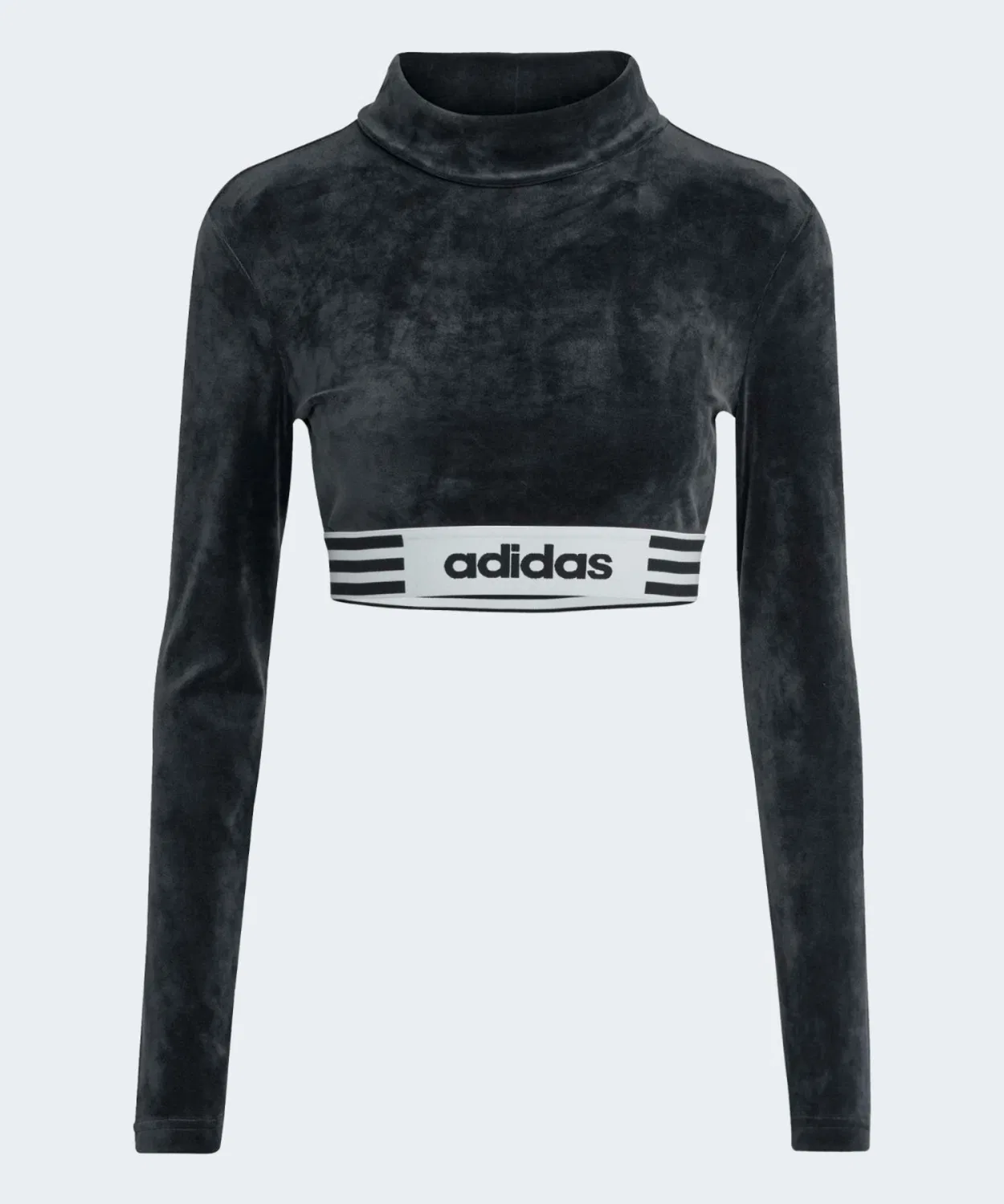 Женская футболка с длинным рукавомиз вельвета Winter Rise Adidas Originals, Black — фото 4
