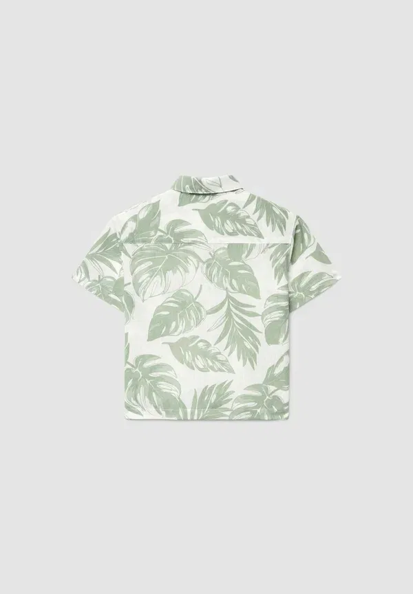 Рубашка с принтом джунгли Camicia maniche corte con stampa foglie Terranova, Pastel Green, пастельно-зеленый — фото 2