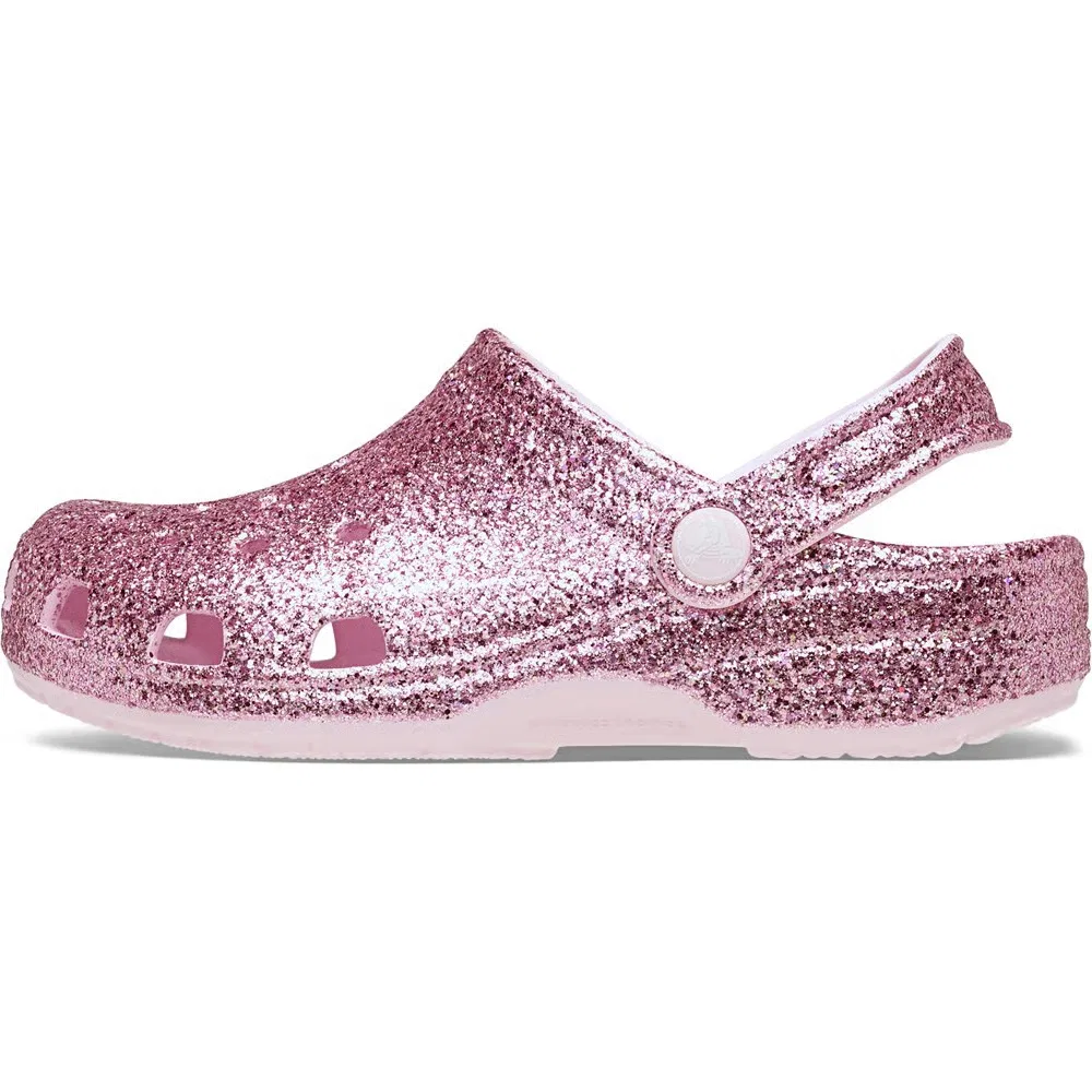 Детские классические сабо с блестками Crocs, Pink Glitter — фото 3