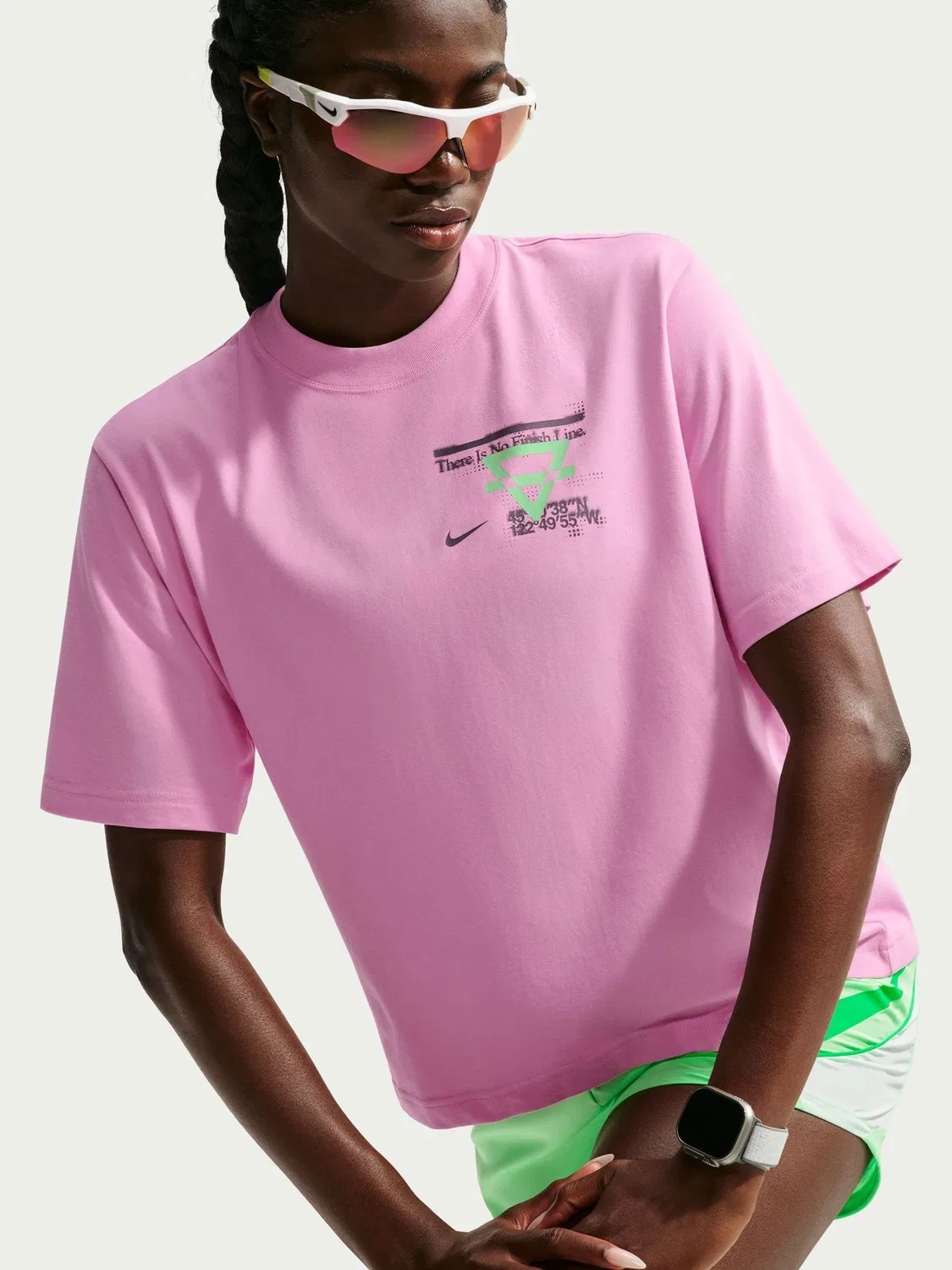 Футболка для бега Dri-FIT Boxy Nike, Pink Rise