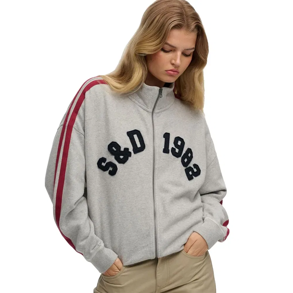 Толстовка на молнии свободного кроя Athletic Essential Applique Superdry, серый — фото 4