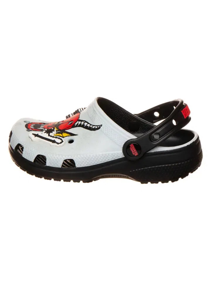 Сабо с принтом Stranger Things Hell Fire Crocs, белый