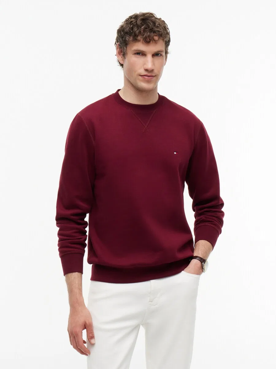 Толстовка TOMMY HILFIGER 'ESS SEASONAL' бордового цвета — фото 2
