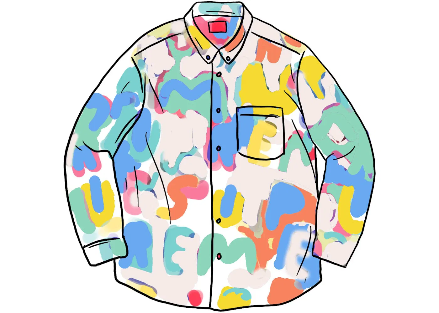 Мужская рубашка с принтом Painted Logo Supreme, Natural