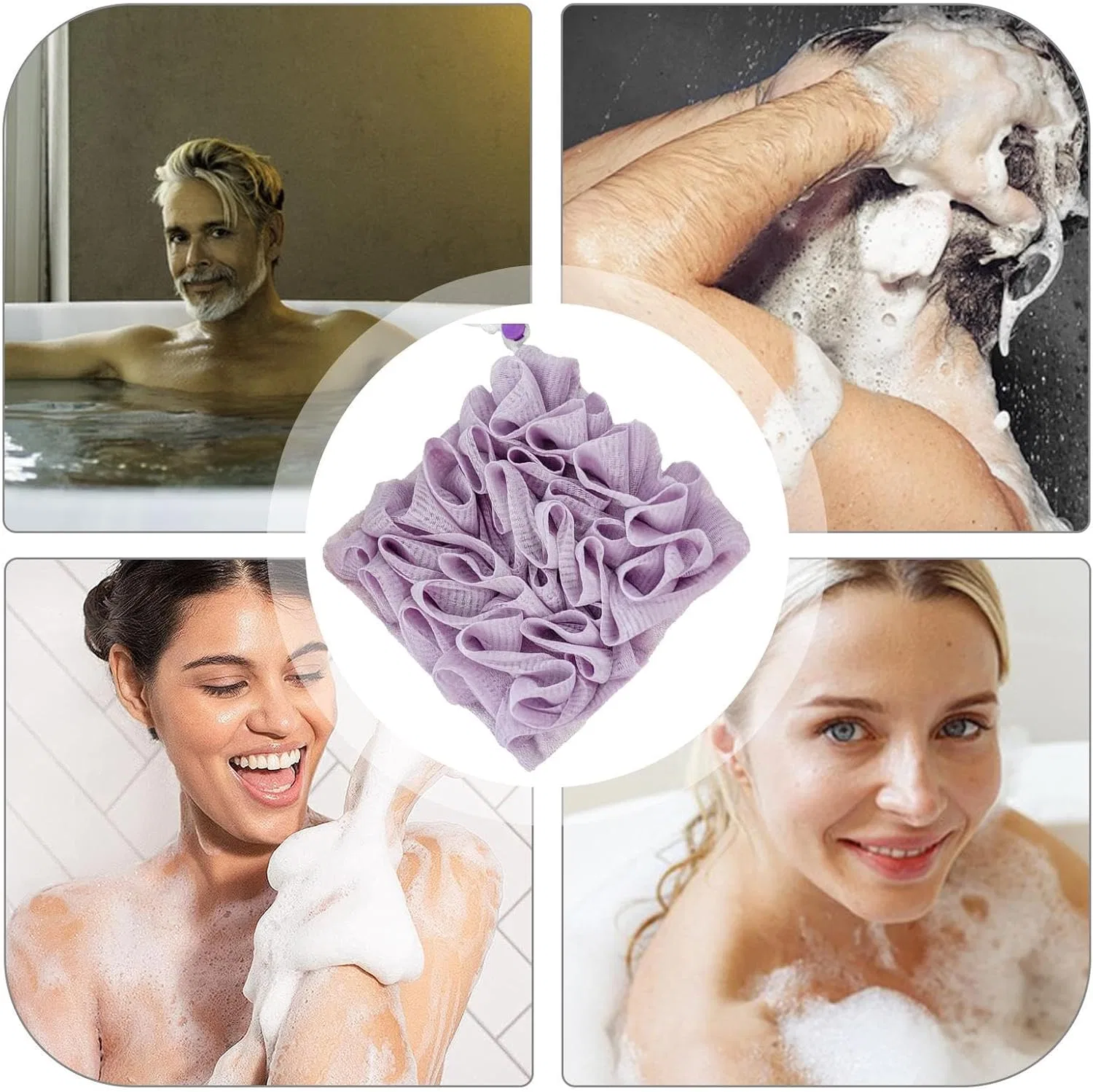 Мочалка для душа Luffa Soft, Generisch, Фиолетовая — фото 4