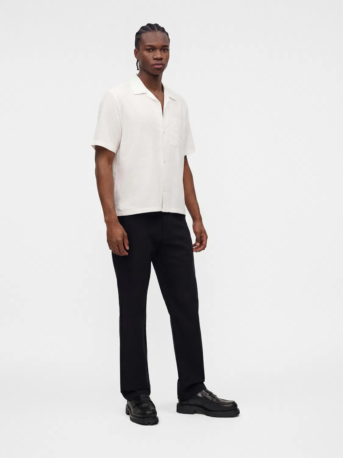 Рубашка Gap Comfort fit на пуговицах, белая — фото 4
