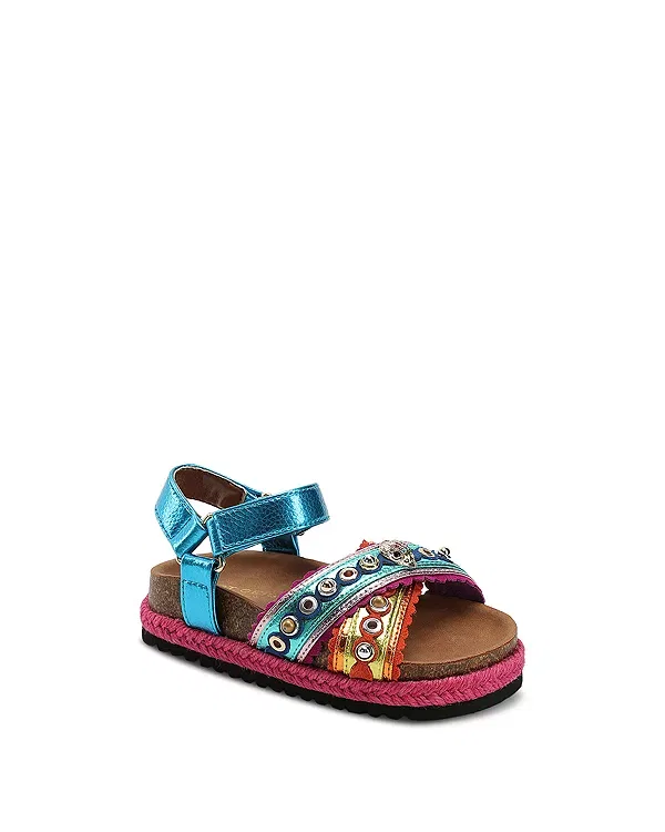 Детские сандалии для девочек с принтом Mini Kensington Espadrille Sandals Kurt Geiger London, мультиколор