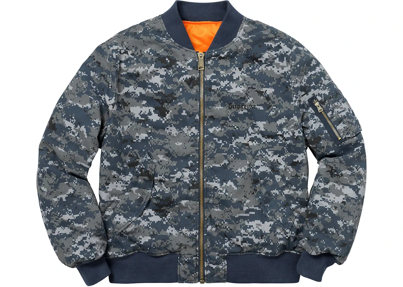 Мужская куртка-бомбер с принтом MA-1 Supreme, Navy Digi Camo