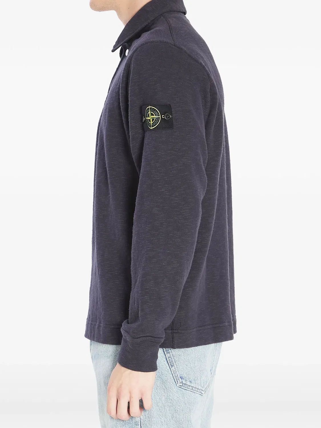 Поло с деталями синей эмблемы Stone Island, синий — фото 2