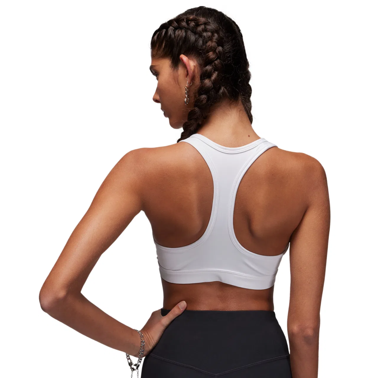Спортивный бюстгальтер женский Jordan Sport Jumpman Bra, цвет White/Stone Mauve/Black — фото 2