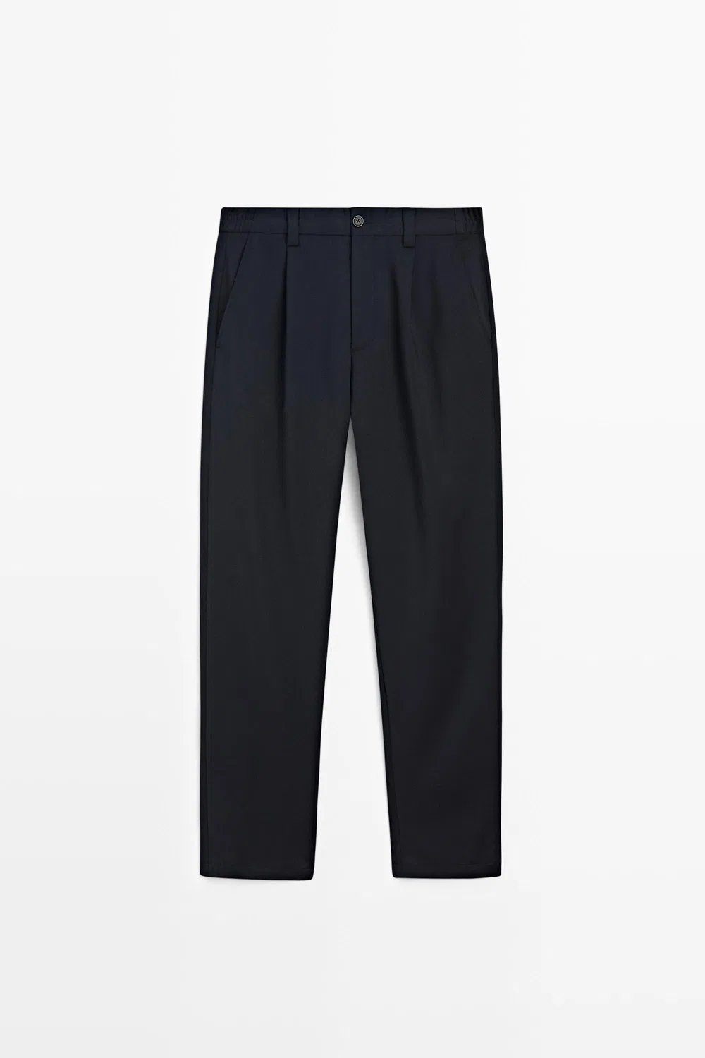 Брюки Massimo Dutti 100% Wool Straight-Leg, темно-синий — фото 2