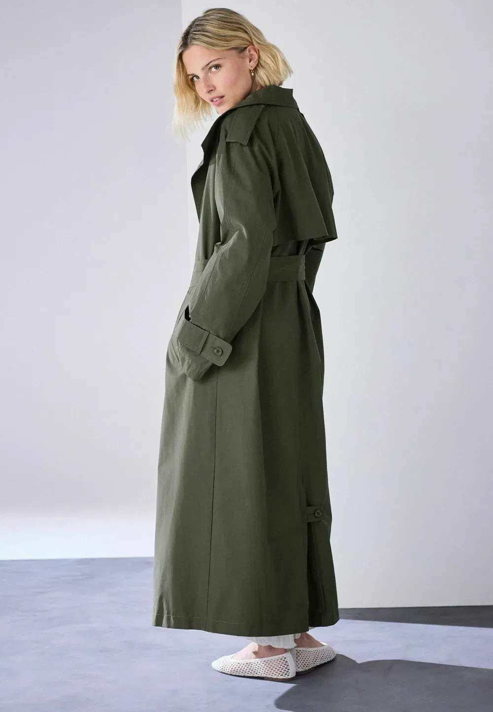 Тренчкот-Воронка Next, Khaki Green — фото 3