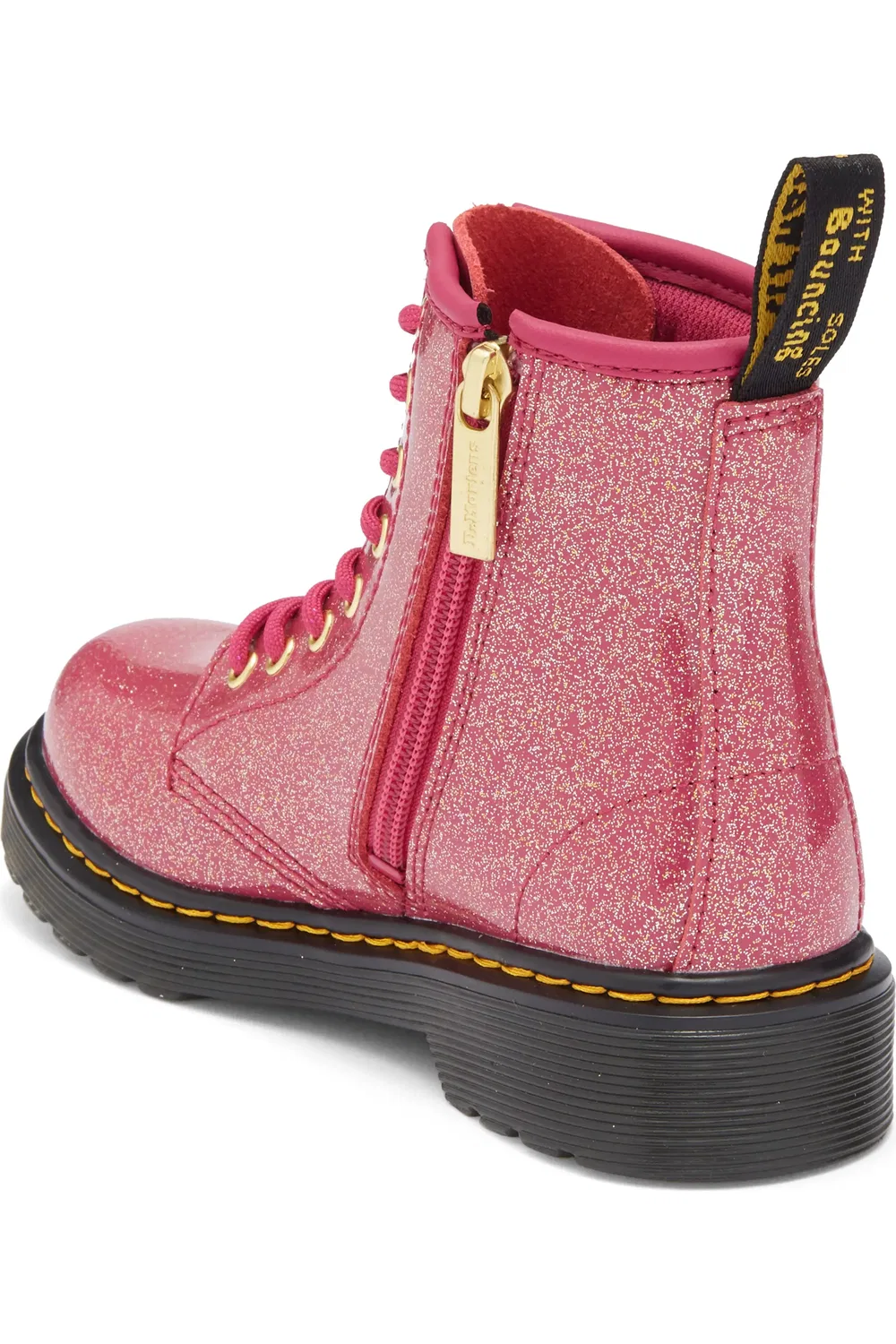Детские ботинки Dr. Martens 1460, с блестками Nebula Glitter, Fuchsia Si — фото 2
