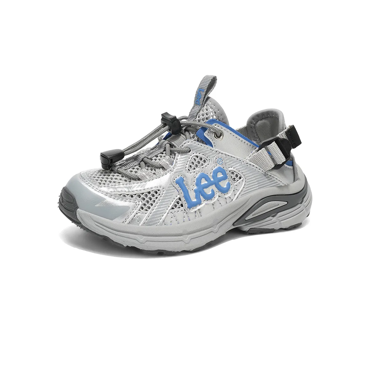 Детские кроссовки из синтетической кожи с текстилем Lee, Silver Gray — фото 3