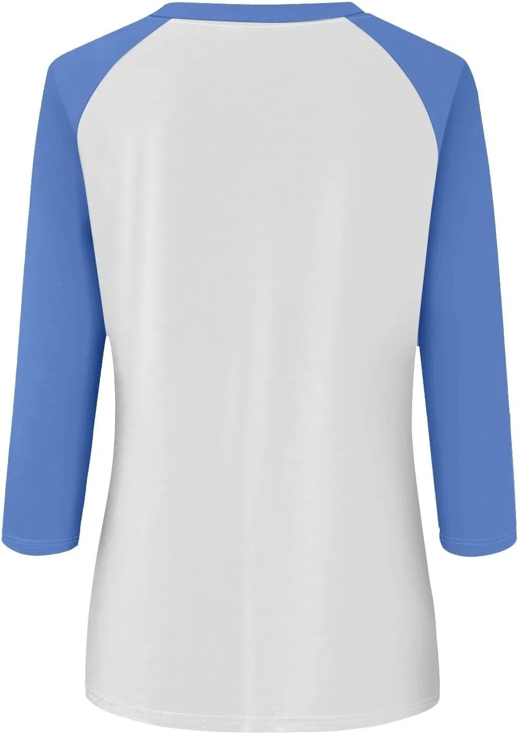 Женская свободная блуза с цветными блоками, 3/4 рукав, 03-light Blue — фото 4