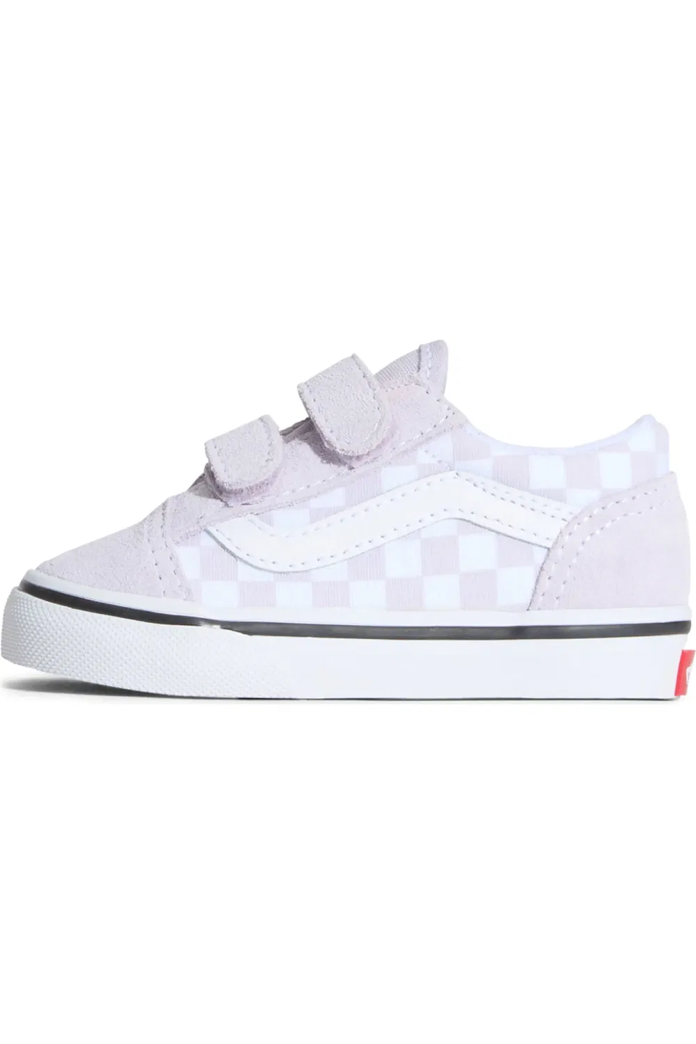 Детские кеды на липучках с блестками Old Skool Vans, Checkerboard Lilac Mist — фото 4