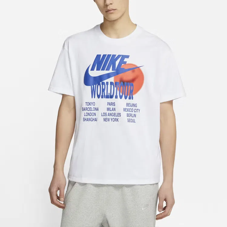 Футболка с принтом World Tour Nike, белая — фото 3