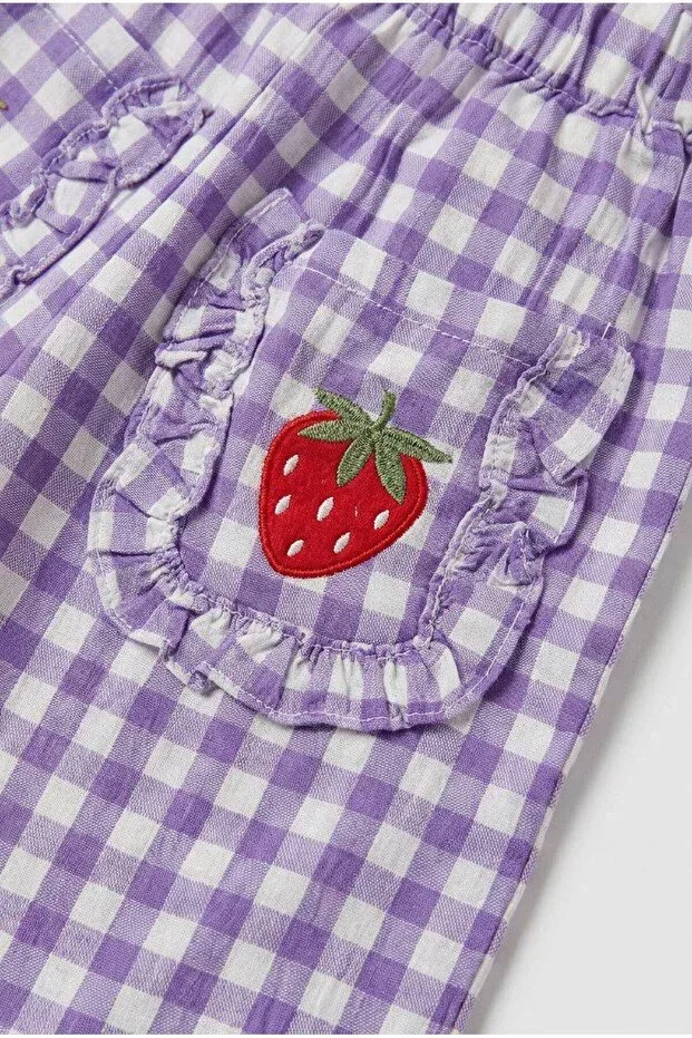 Детские спортивные штаны для девочек с бриллиантовым узором Siela Çocuk, Purple