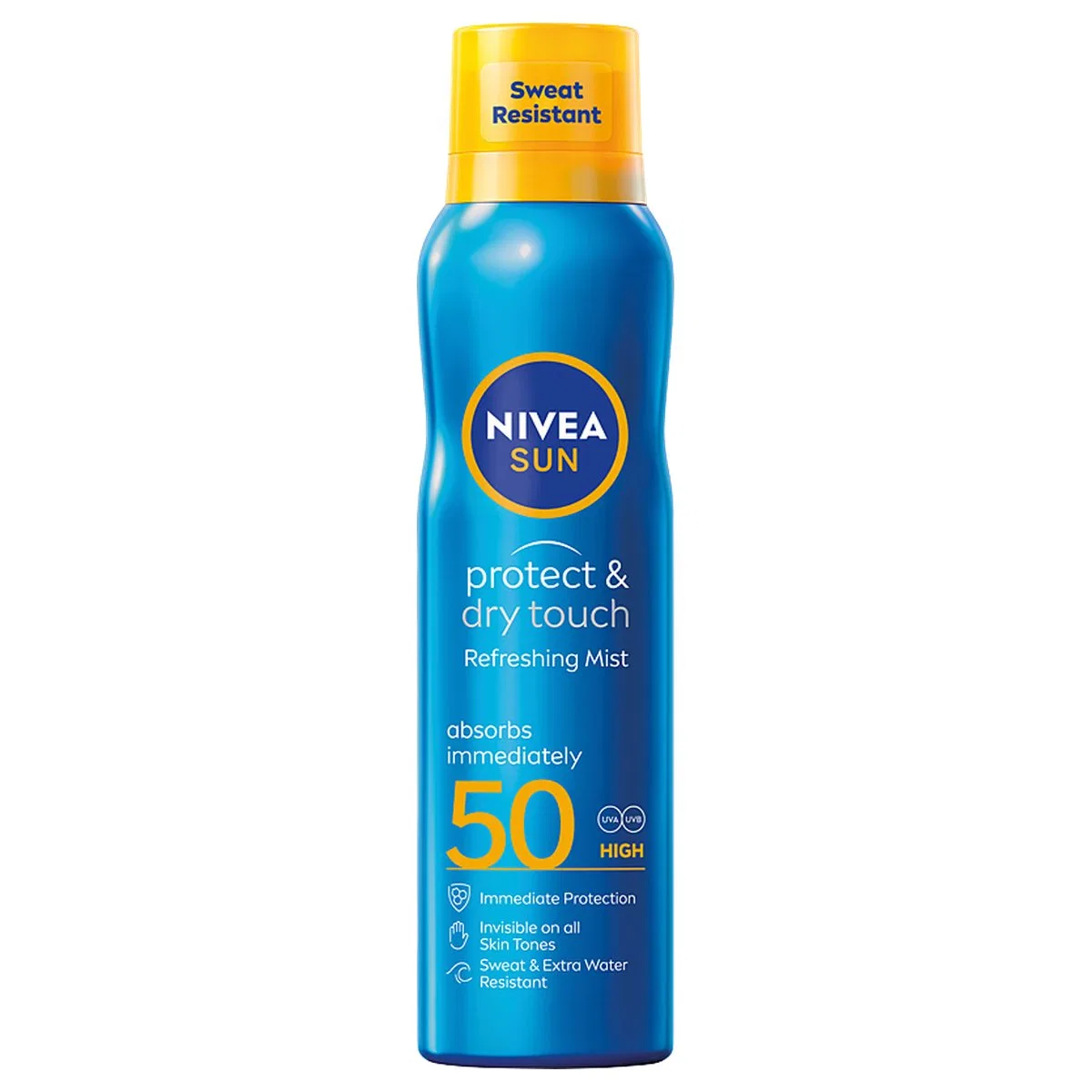 Солнцезащитный спрей-аэрозоль SPF 50 200 мл NIVEA SUN Protect & Dry Touch, 200 мл
