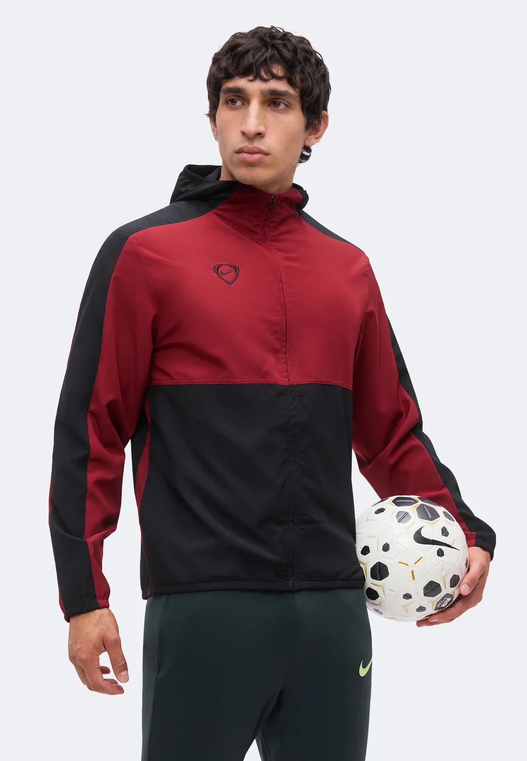 Мужская футбольная спортивная куртка - тренировочная куртка Nike Performance, Team Red/Black — фото 4
