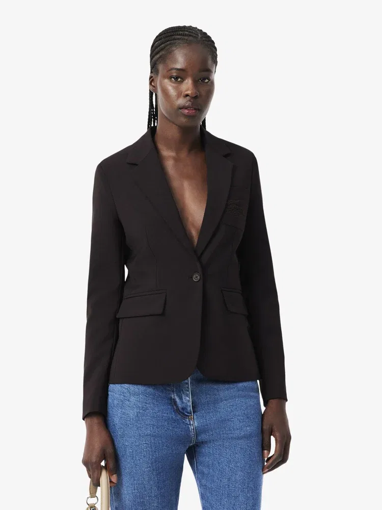 Жакет LACOSTE Slim Fit Tailored Blazer, коричневый