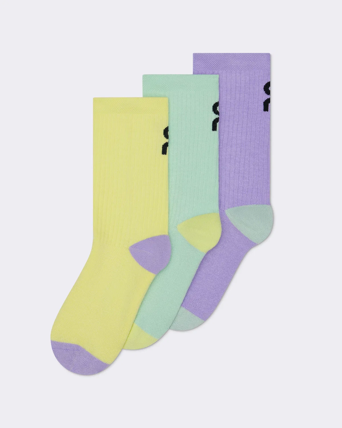 Детские высокие носки с логотипом, комплект из трех пар, Logo Sock High 3P, On, Bloom/Creek — фото 2