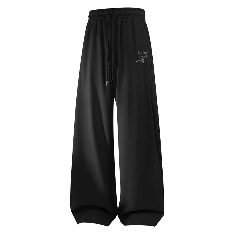 Детские повседневные брюки из легкой льняной текстуры Bamboo Shadow Breeze Pants Logo MINISO, Черный
